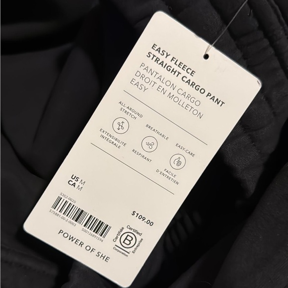 Athleta Easy Fleece Mid Rise Cargo Pant // Black - Picture 15 of 16